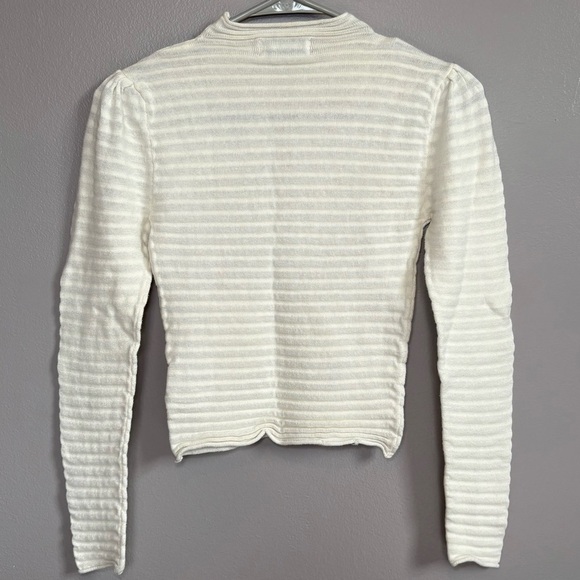 ROLLA'S Cream Ribbed Long Sleeve Top Size Small - Picture 2 of 8